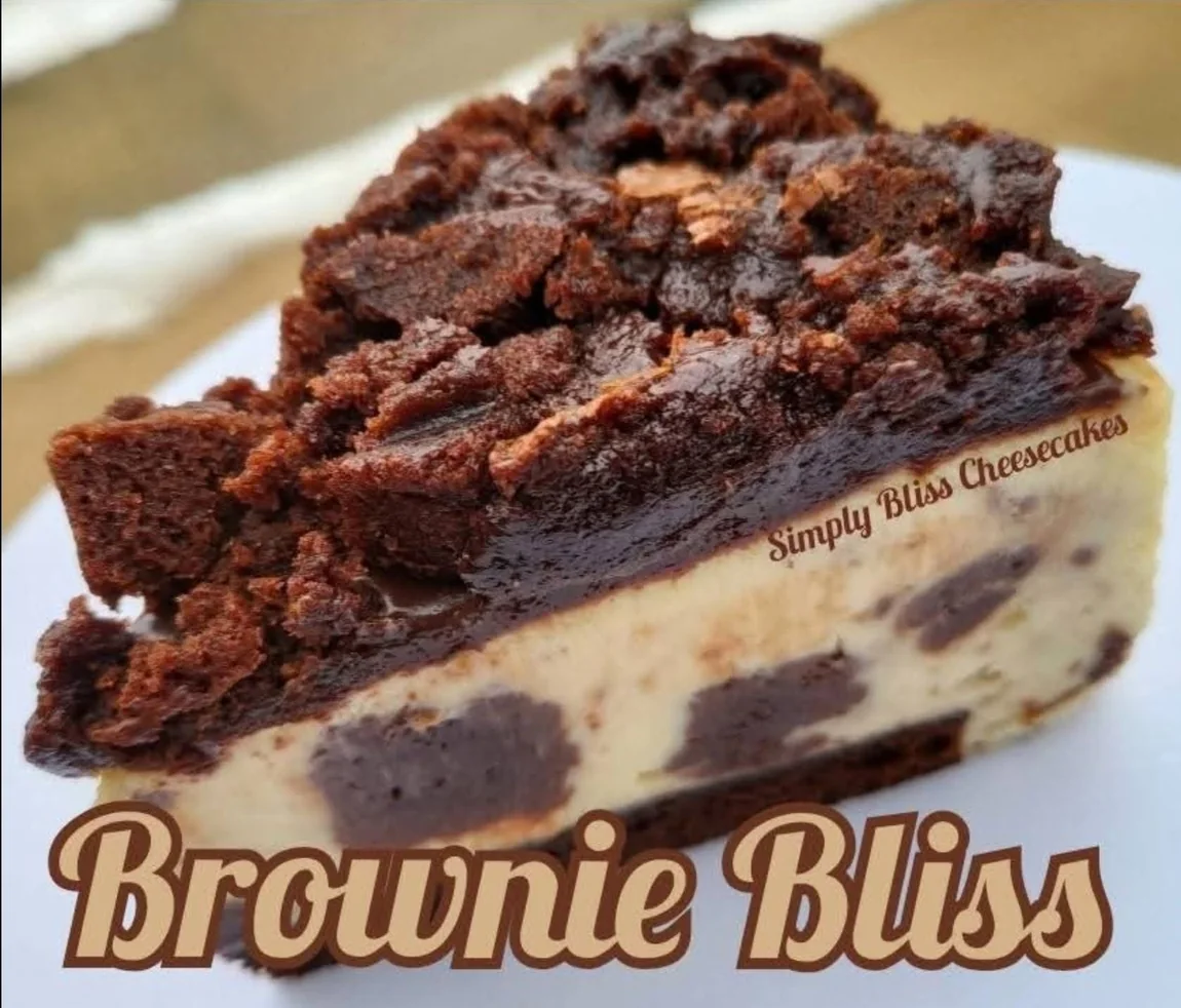 Simply Bliss Brownie Bliss cheesecake photographed by the bakery