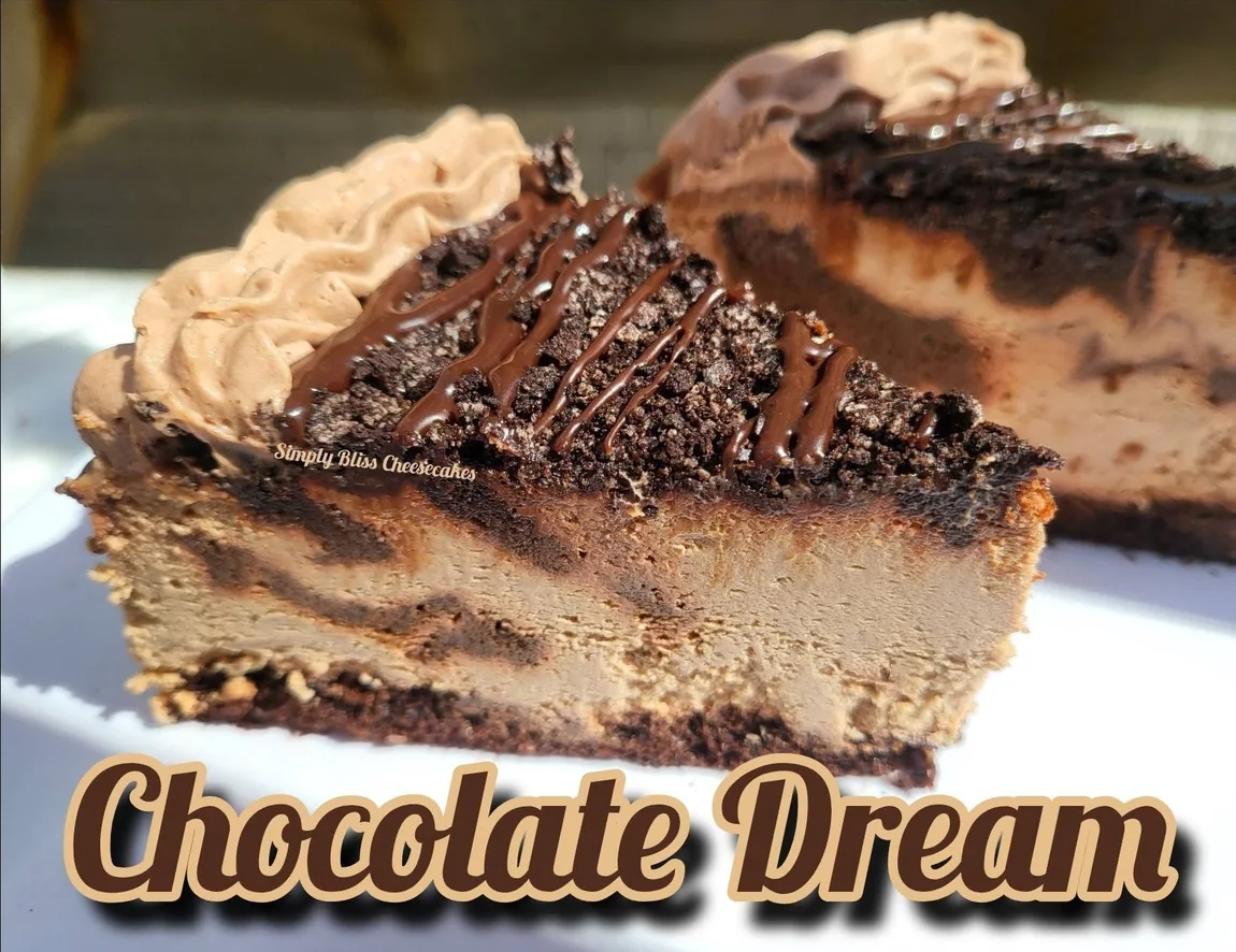 Simply Bliss Chocolate Dream cheesecake photographed by the bakery