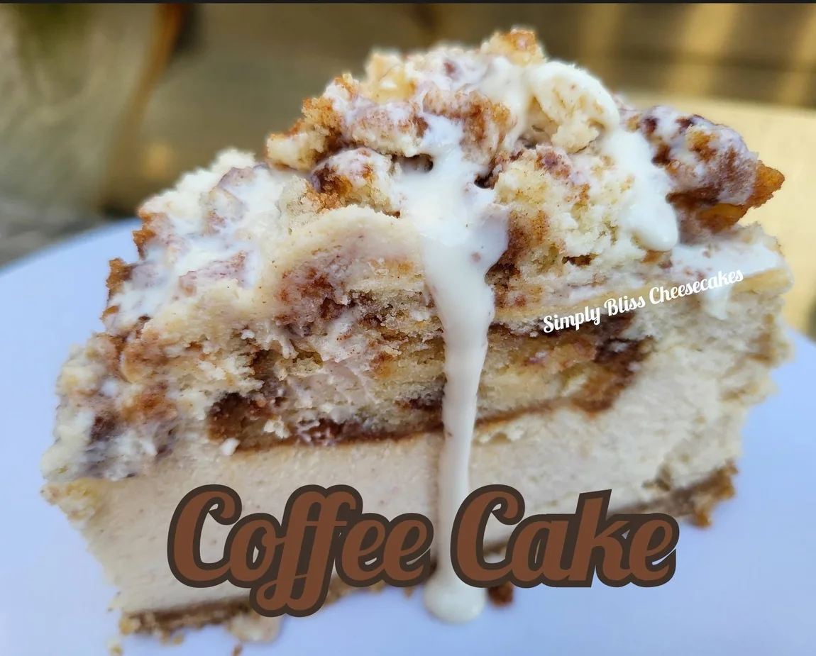 Simply Bliss Coffee Cake cheesecake photographed by the bakery