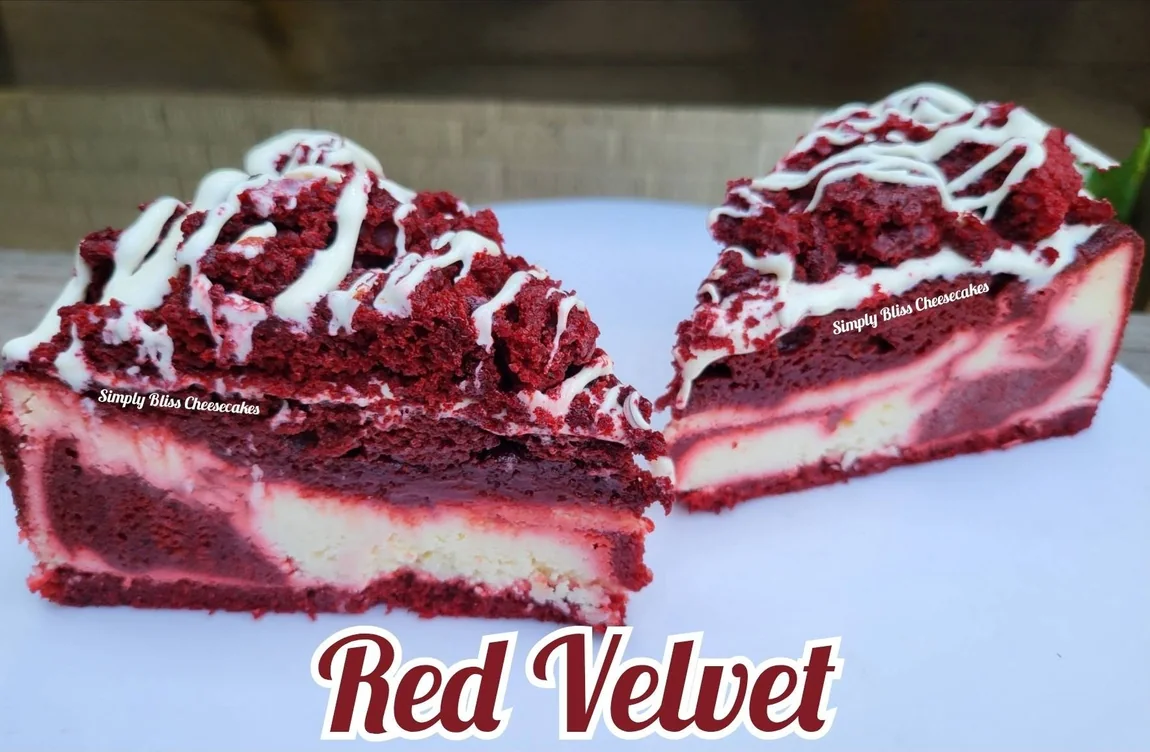 Simply Bliss Red Velvet cheesecake photographed by the bakery